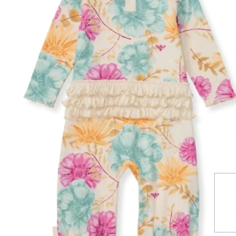 Burts Bee's Mountain Floral Jumpsuit 3-6 months